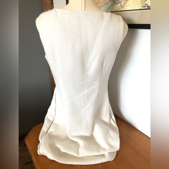 Calvin Klein White Tweed Sleeveless Dress - Picture 5 of 15